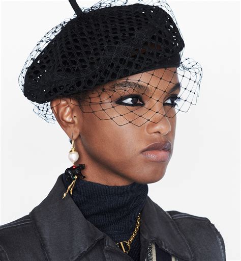 Dior Mesh Beret with Veil